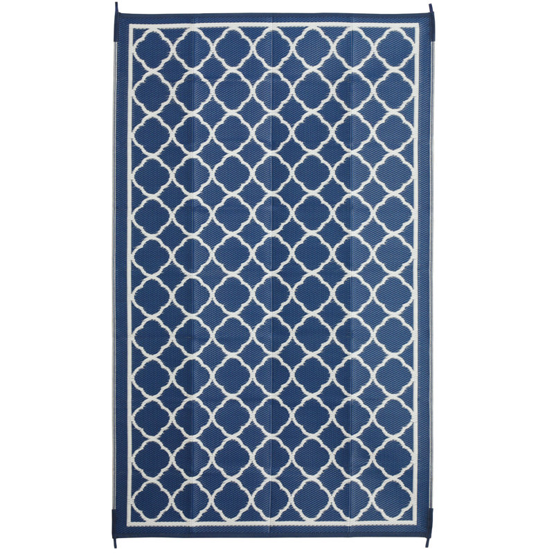 Performance Navy Outdoor/Indoor Area Rug, Rectangle 5' x 8'