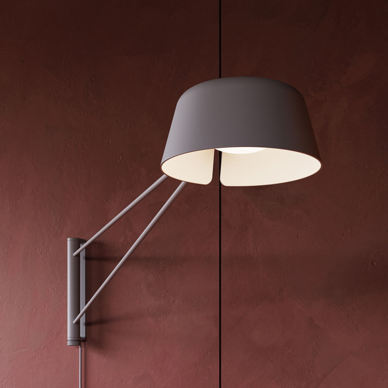 Ray 1 - Light LED Armed Sconce, Warm Gray, 6" H x 6.25" W x 6.25" D