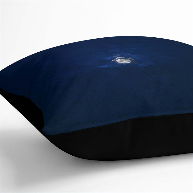 Moon Through the Clouds Cushion with Filling, 55cm H x 55cm W x 20cm D, Black