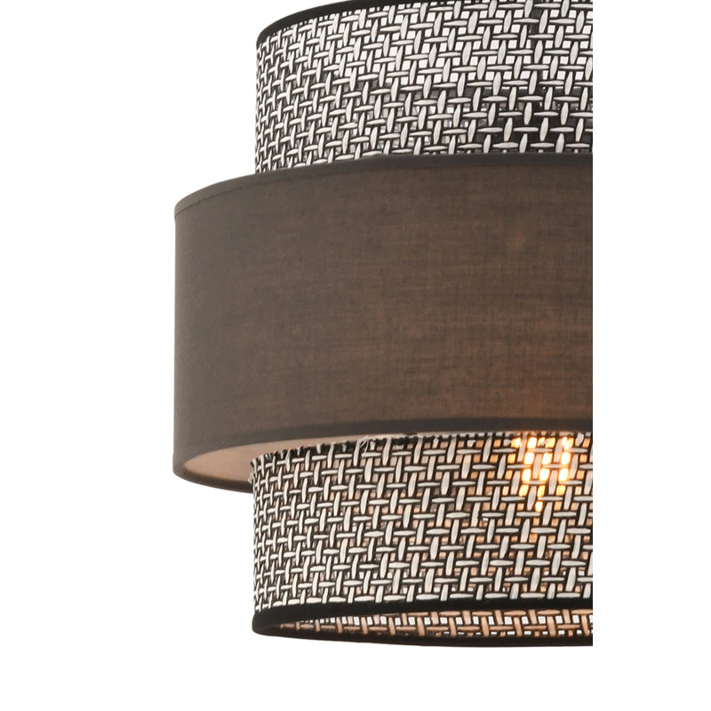 Lustre élégant avec structure en métal, finition gris et anthracite, 25,6 po x 25,6 po x 10,6 po | Certifié CE, douille E27 (60 W maximum) | Parfait pour la salle à manger et les espaces de vie, design élégant et moderne