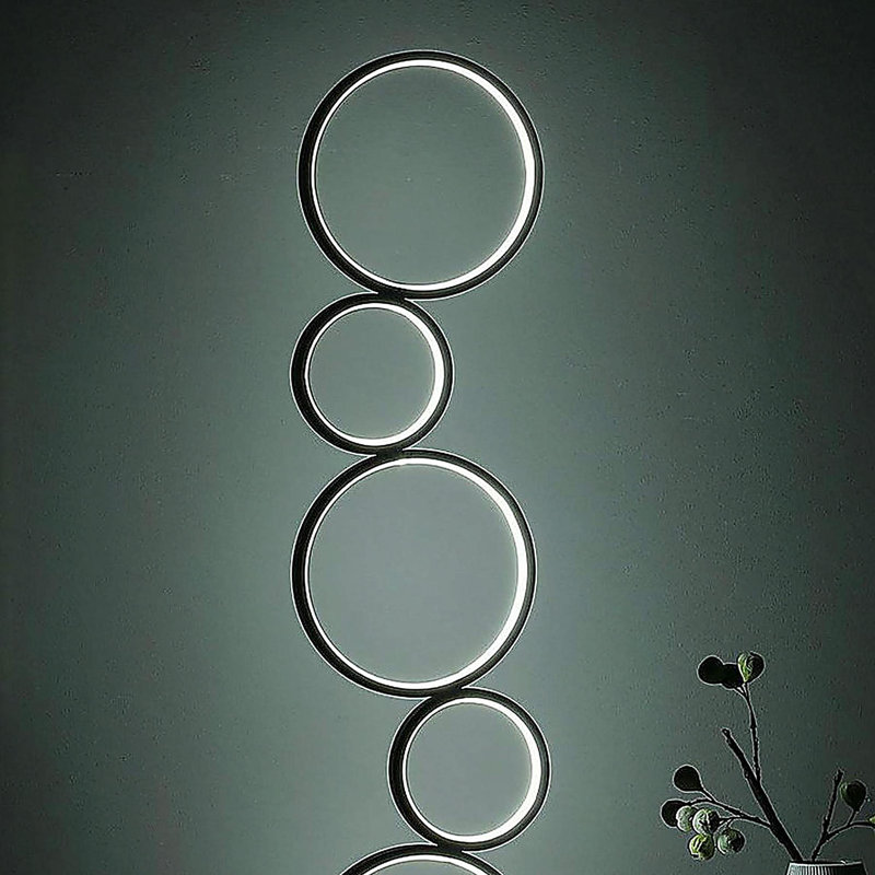 Lampe de table en métal à 5 anneaux 38,5 po