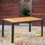 Élégante table de salle à manger - bois et fer, 59,3L x 35,5W 30H pouces, fabrication en fer à finition renversée, plateau de table