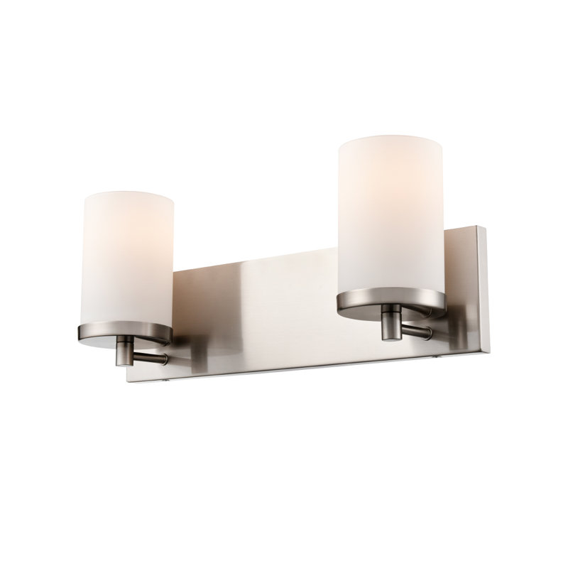 Éclairage pour meuble-lavabo à 2 lumières Jyheem, Nickel satiné