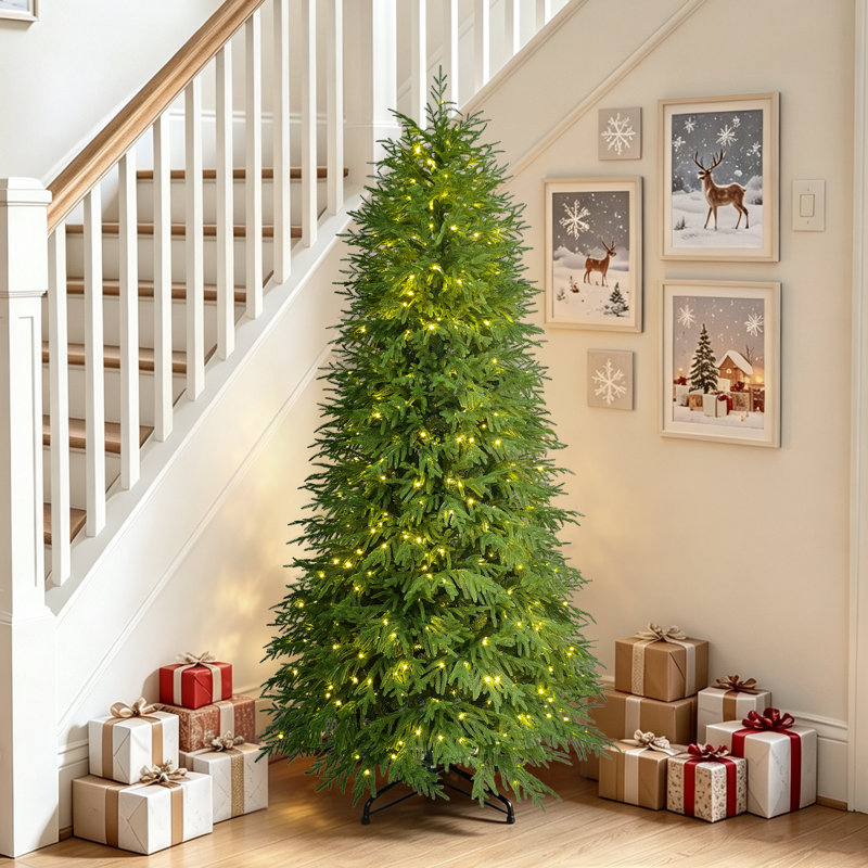 Sapin de Noël artificiel vert naturel, 9' H