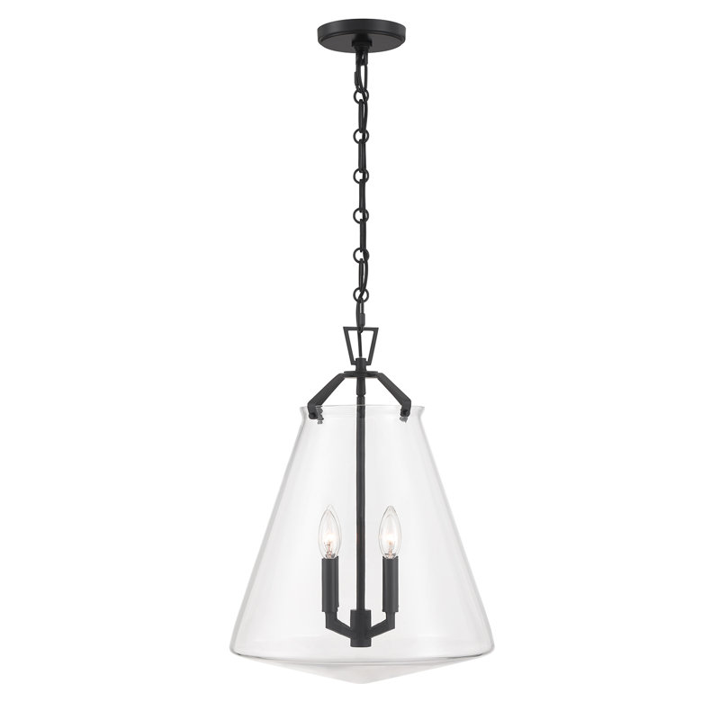 Luminaire suspendu 4 lumières Alanya, Noir, noir, noir, noir