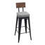 Thornaby Upholstered Counter Stool with Metal Frame-1798565386