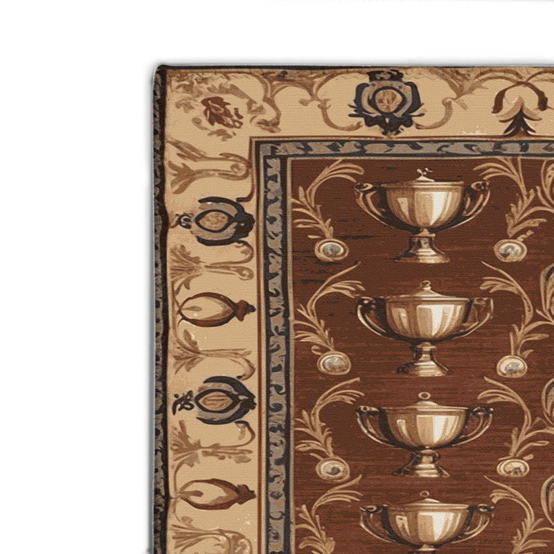 French Brown Indoor and Outdoor Area Rug, Rectangle 2' x 3'