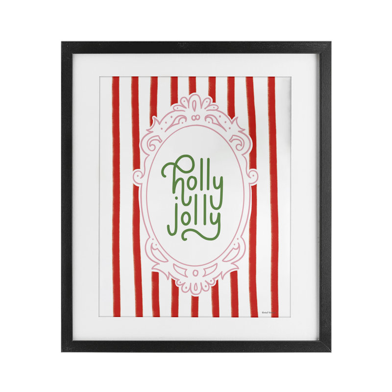 Impression encadrée sous verre Holly Jolly Ornate, H 21 po x l 17 po, Cadre noir minuit