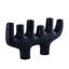 Fran 10" Tall Aluminum Candle Holder, Black
