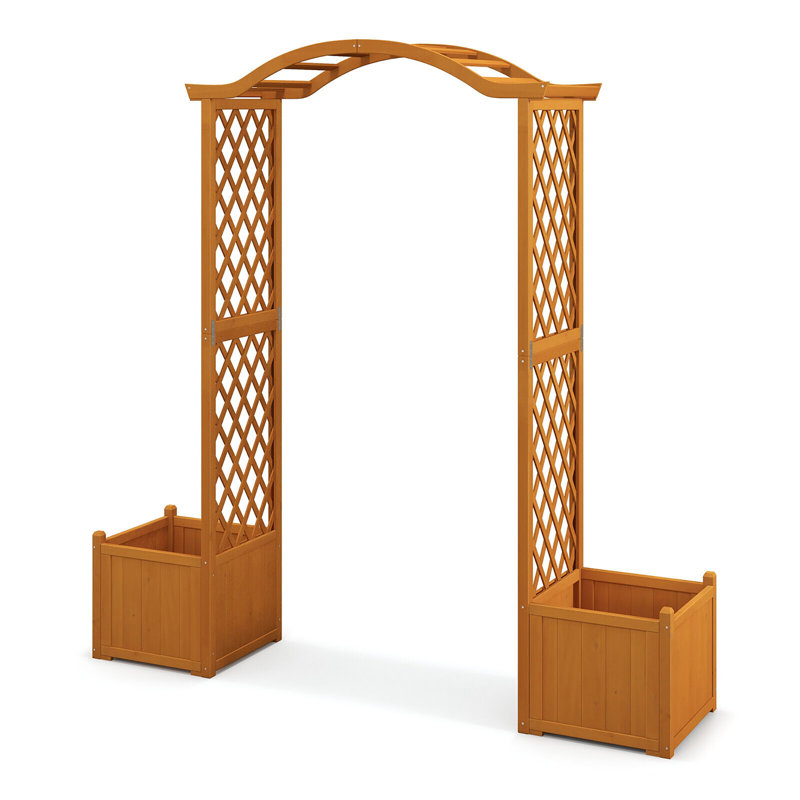 Suna Wood Planter Box, Brown