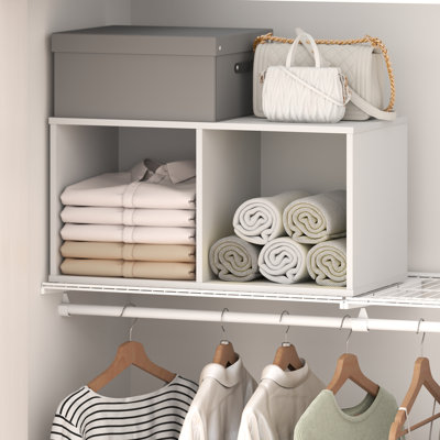 Closet Organizers and Storage, 2-Cube Closet Organizer, Closet Storage with Open Shelves, for Closet, Study Room, Hallway, White