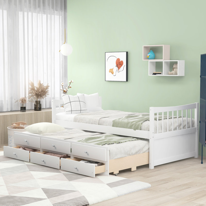 White Twin Daybed With Trundle And Drawers - Maximize Storage For A Chic Bedroom