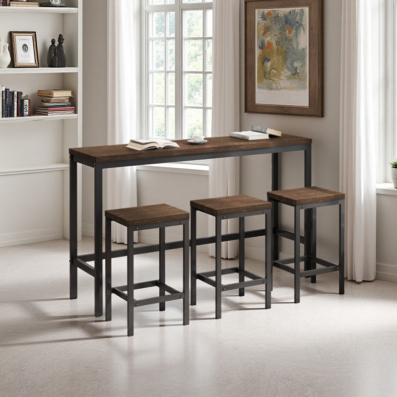 Ensemble de table de salle à manger, de pub et de table de salle à manger moderne avec 3 tabourets