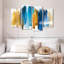 «Blue and Gold Abstract», reproduction sur toile-92761153