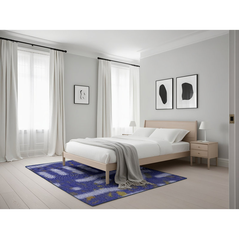 Tapis de zone mauve à motifs, Rectangle 5 pi x 7 pi