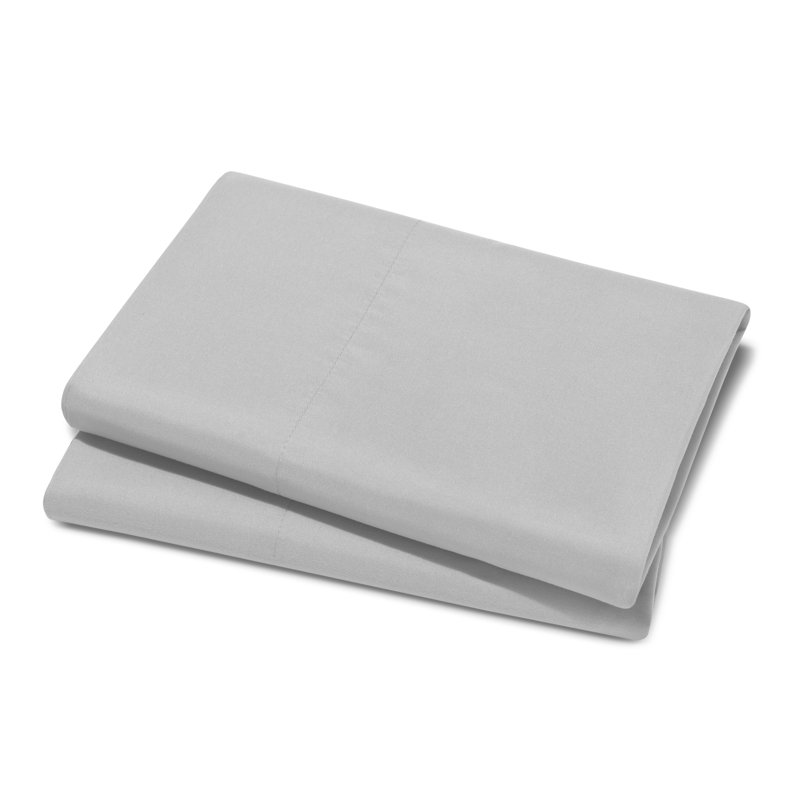 Microfiber Pillowcase Set Envelope Closure, Cloud Gray, Standard Pillow Case