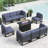 9 - Piece Outdoor Modular Sectional Set with Fire Table-1363332825