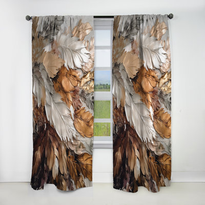 Cron - rideau occultant à motif floral plumes Glam - 1 panneau