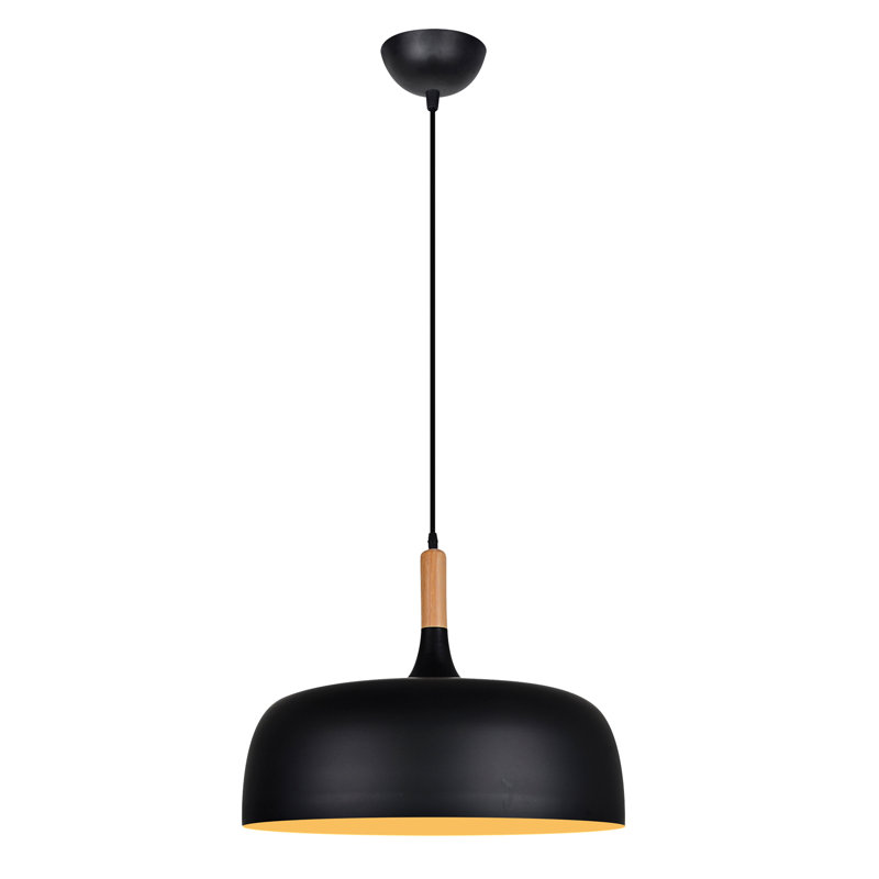 Lundquist 1 - Light Black Dome Pendant, 120cm H x 48cm W x 48cm D
