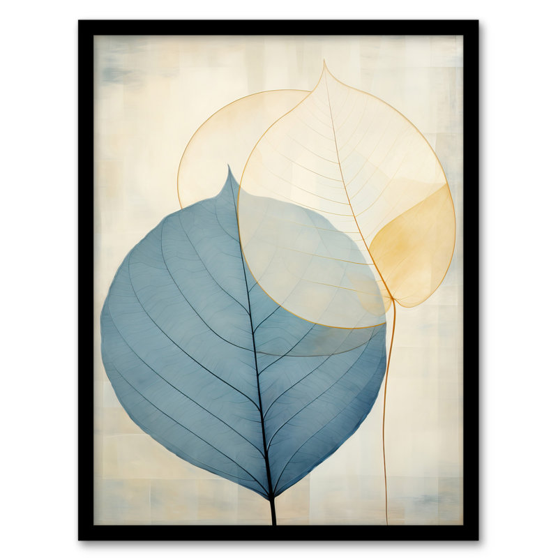 Skeleton Leaves Blue I Leaf Veins Structure - Single Picture Frame Print