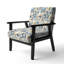 Fauteuil Ethno damassé rose et bleu I