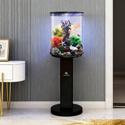 Réservoir d'aquarium cylindrique Creative avec base en alliage de titane