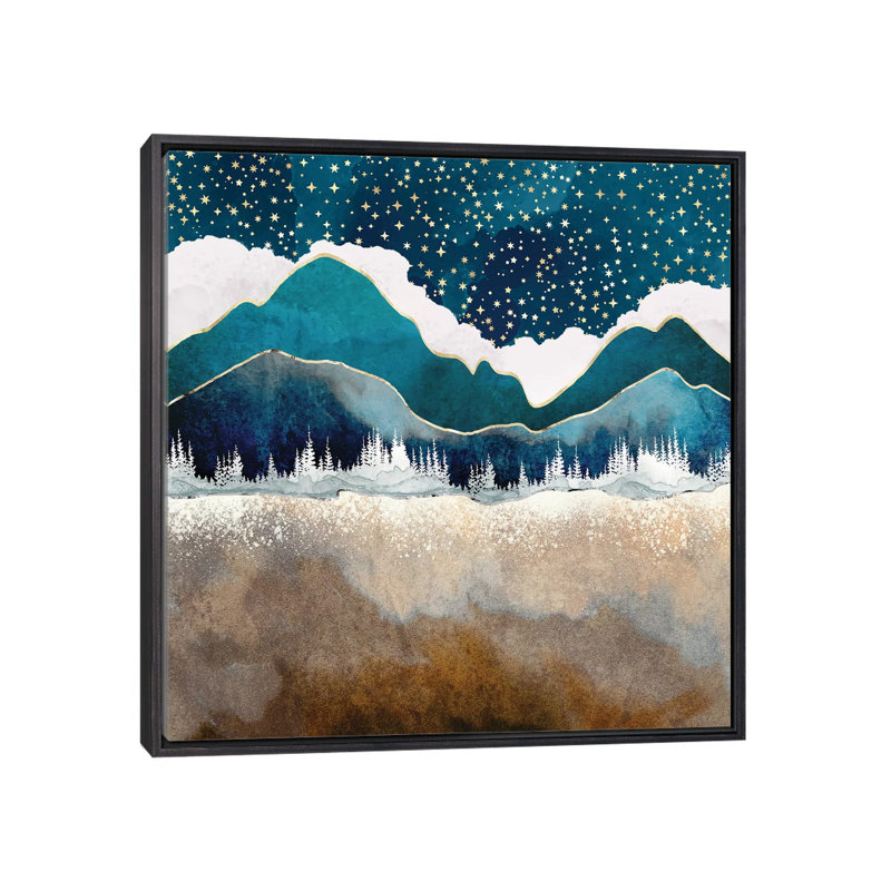 Fin de l'hiver - Imprimé, H 18 po x l 18 po x 1,5 po, Cadre flottant noir patiné