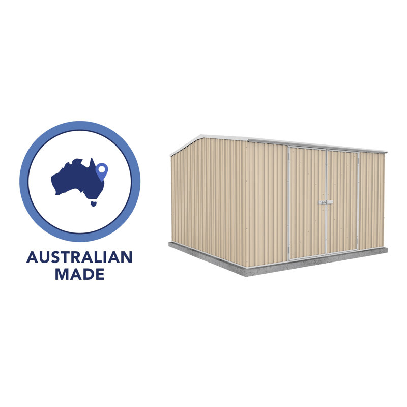 Premier 10' x 10' Classic Cream Metal Storage Shed