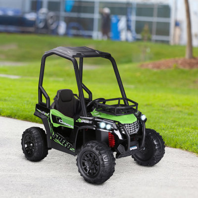 12V Kids UTV, Battery Powered Electric Ride On Car With Music, Lights, MP3/USB, Suspension System & Remote Control, Toy Vehicle For Boys And Girls, Green