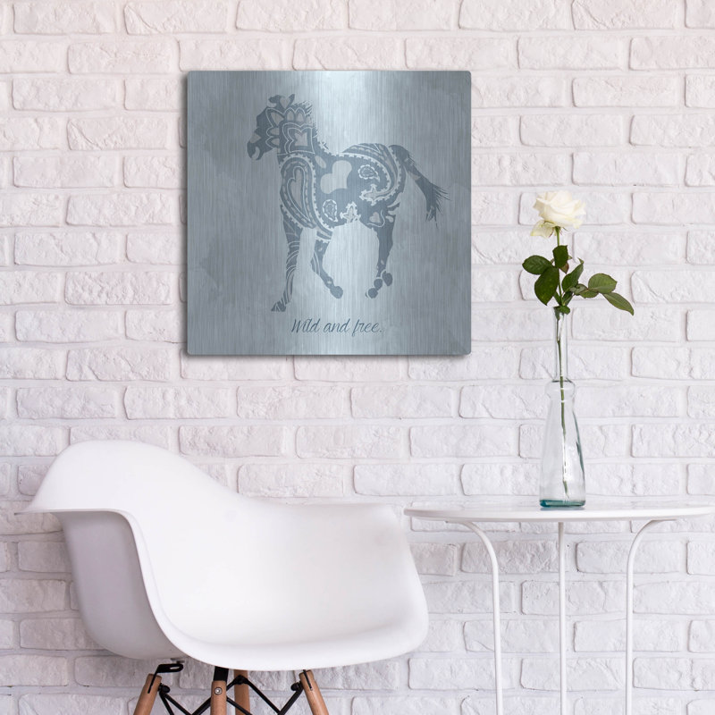  'Horse Wild' by Erin Clark Metal Wall Art, 24" x 24", H 24 po x l 24 po