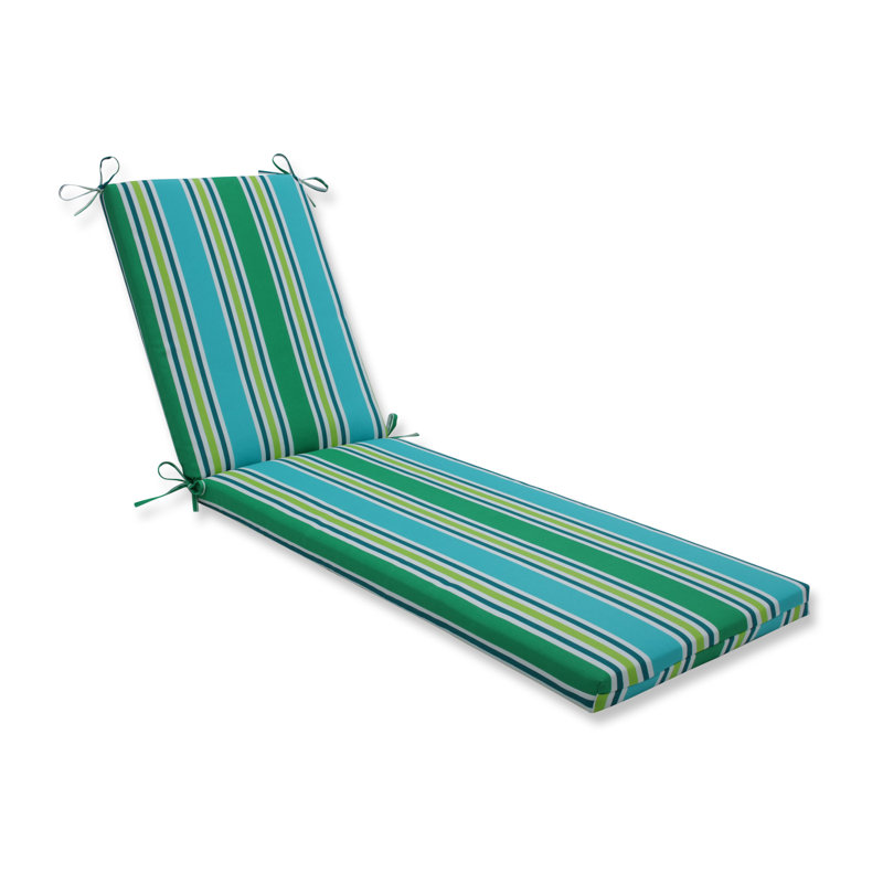 Coussin de chaise longue à rayures, Turquoise / Vert