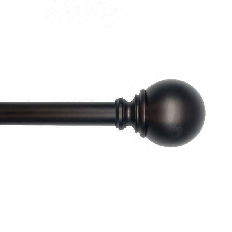Ensemble de tringle à rideaux simple réglable en nickel brossé 1 po, Bronze huilé