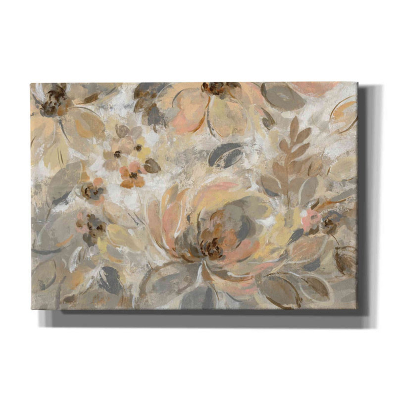 «Ivory Floral» par Silvia Vassileva, art mural sur toile, H 18 po x l 26 po x P 0,75 po