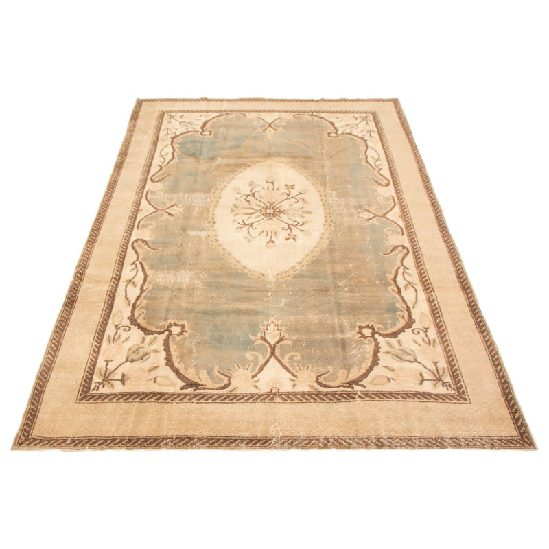 Tapis bleu sarcelle 6 pi 11 po x 11 pi Antalya