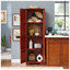 Armoire de rangement autoportante de 72,4 po de hauteur avec 8 portes et 4 tablettes - Bibliothèque au fini cerisier pour le salon, la cuisine et l'organisation de bureau-122602638