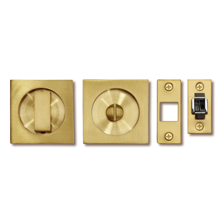 Square Pocket Door Privacy Set with Finger Edge Pull
