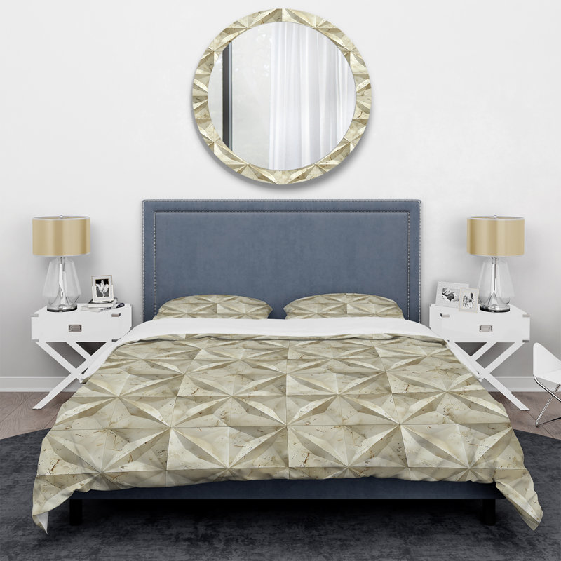 Ensemble de housse de couette Modern Ivory Modern Star II, Housse de couette très grand + 2 très grandes ta