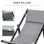 Louene Folding Garden Beach Aluminium Frame Deck Chairs Set of 2 Grey