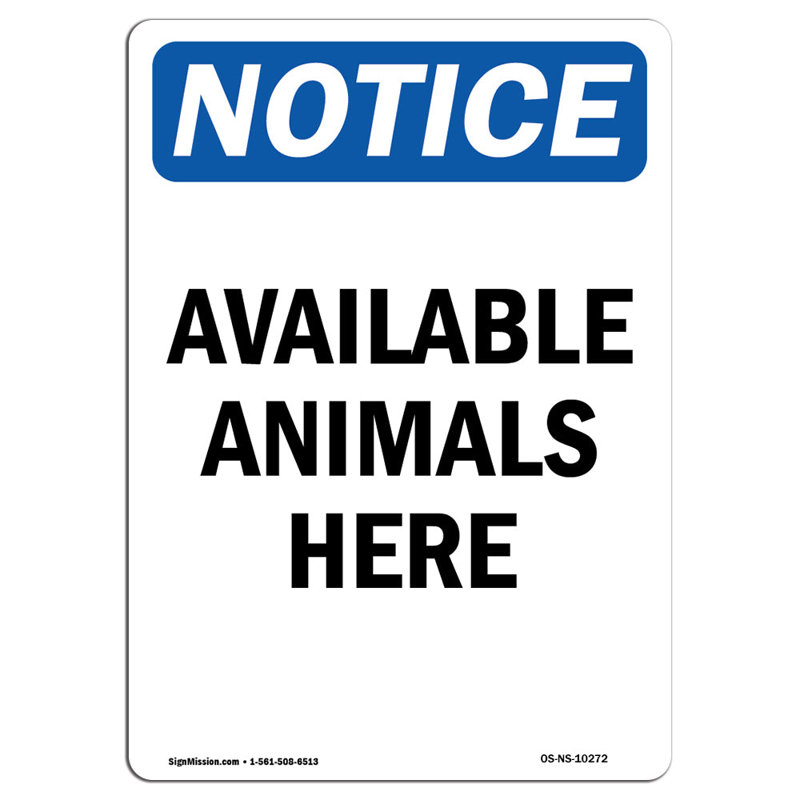 Osha: affichez un signe disponible d'animaux ici, H 24 po x l 18 po x P 0,1 po