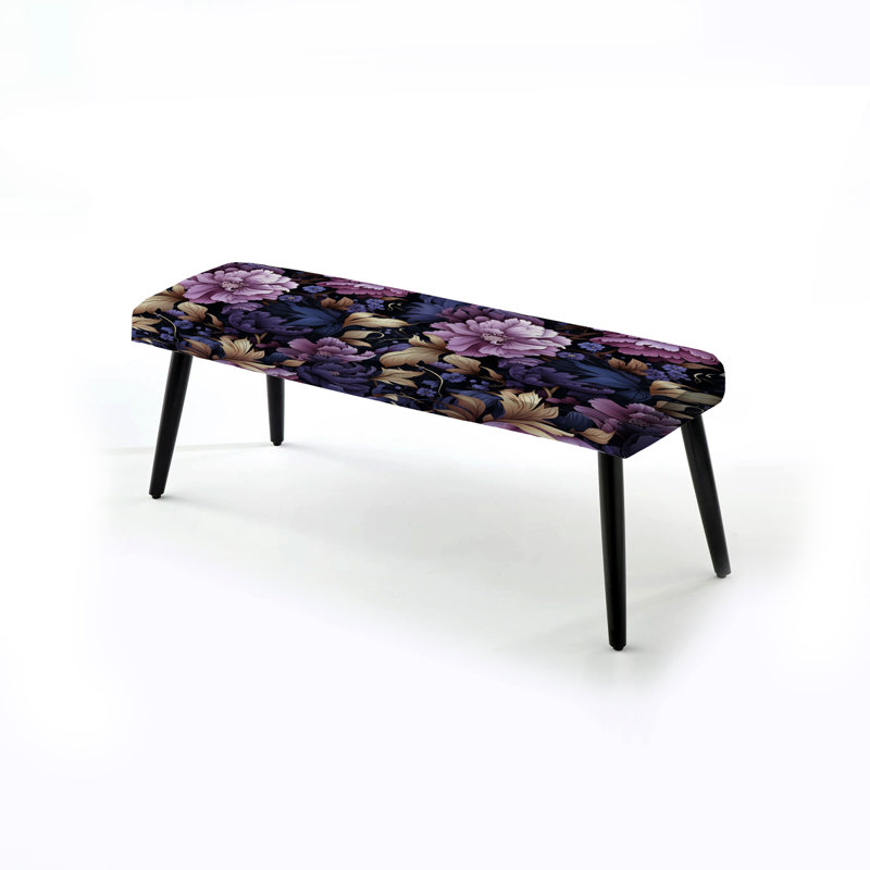 Bancs noirs rembourrés à motif floral Darkood Dreams Moody