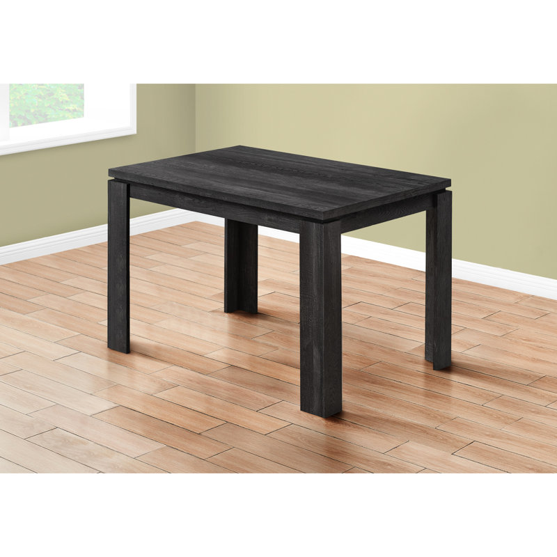 Table de salle à manger rectangulaire moderne de 48 po, surface stratifiée noire, aspect de fabrication, pour une utilisation quotidienne dans la pièce