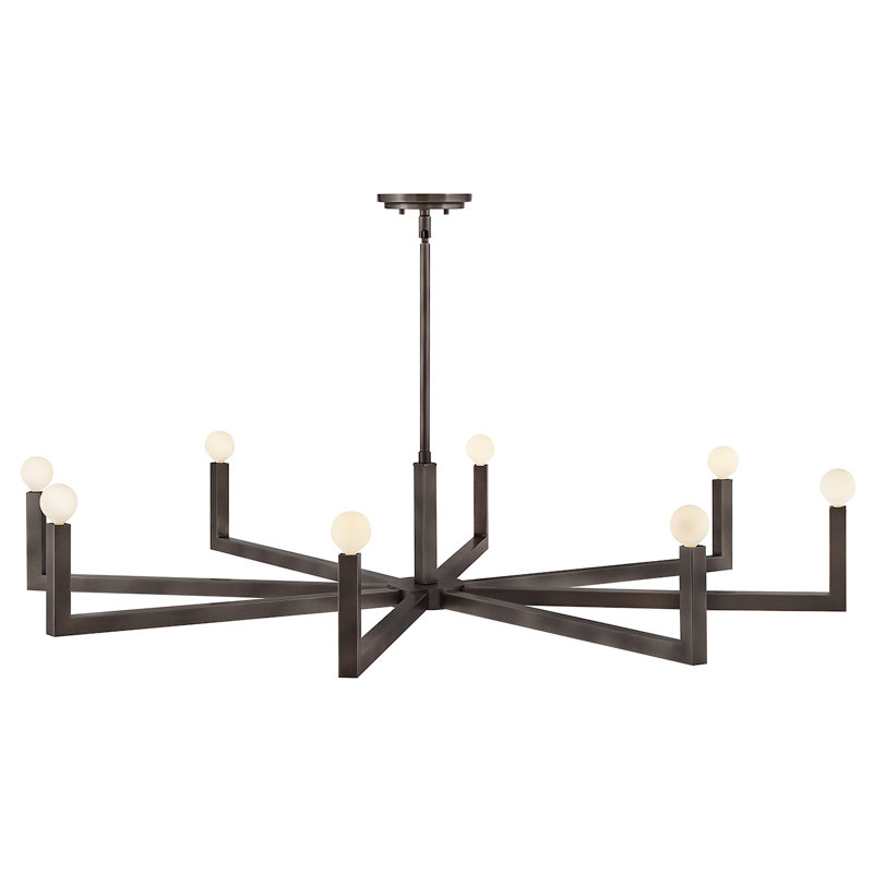 Ezra 8 - Light Steel Dimmable Chandelier, Black Oxide