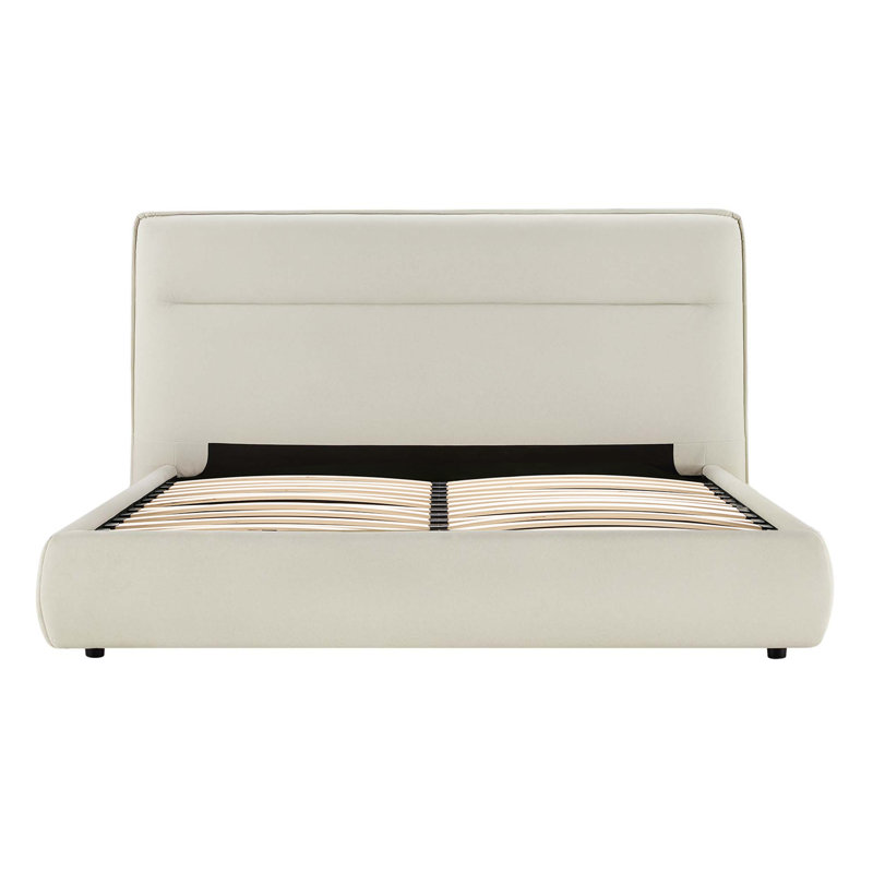 Micah Upholstered Platform Bed, Queen, Gray