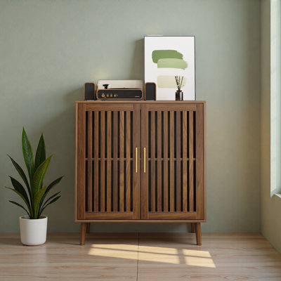 Sideboard Buffet Cabinet With Storage, Farmhouse Buffet Cabinet With Louvered Doors, Wood Coffee Bar Storage Cabinet For Kitchen, Dining Room, Living