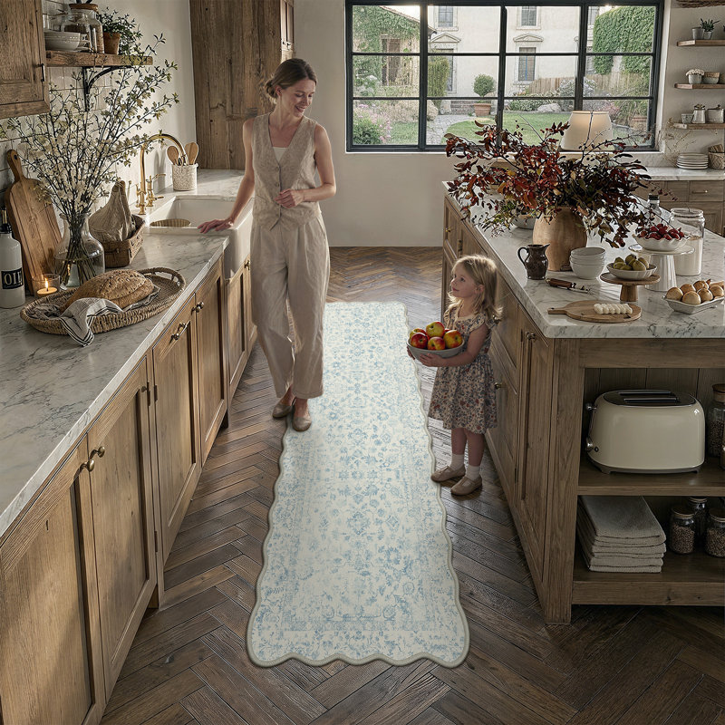 Tapis rétro festonné Rugvera, Tapis de couloir 2 pi x 6 pi