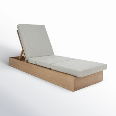 Fatima Wood chaise lounge chair by Joss & Main