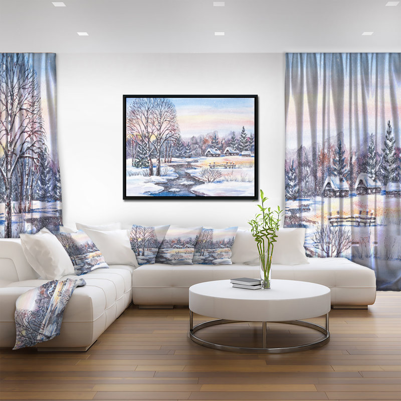 «Russian Winter Village», impression sur toile encadrée, H 12 po x l 20 po x P 1 po