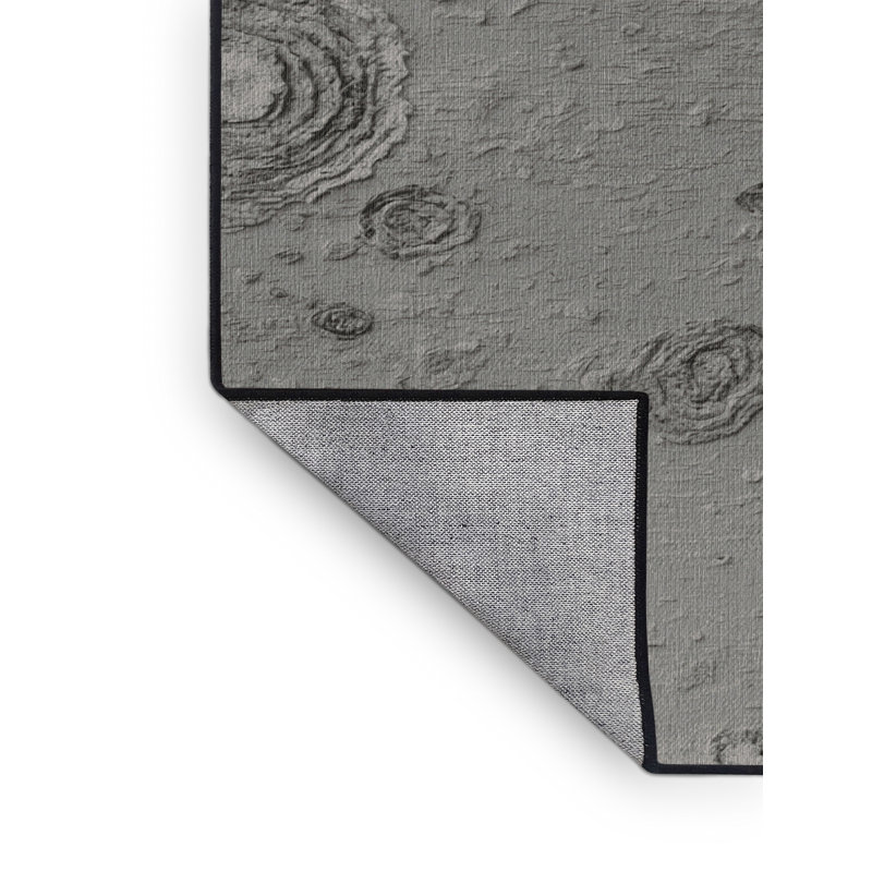Tapis gris lavable à la machine, Rectangulaire 2 pi x 3 pi