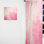 Rideau floral obscurcissant or et rose à motif abstrait rivière IV - fuchsia - 1 panneau