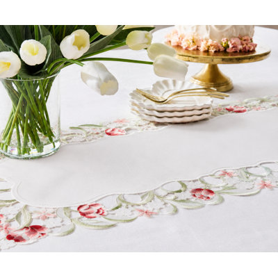 Weathers Embroidered Cutwork Table Runner